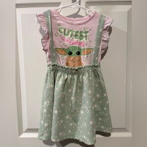 Star Wars Pink and Green Kids Tee Grogu